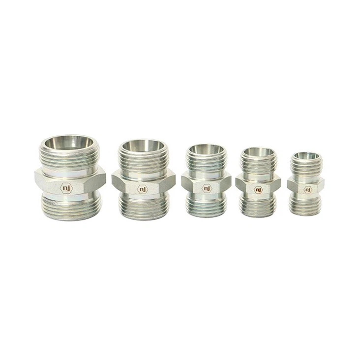 1C 1D Series DIN Standard Steel Straight Metric Thread Union Bite Type Hydraulic Adapters